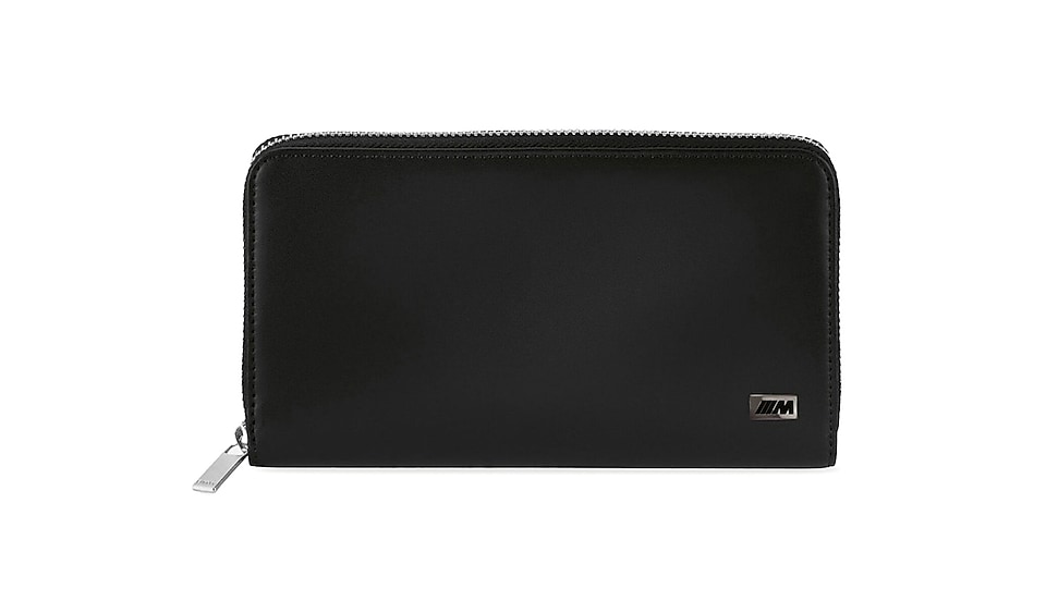 Obrázok tmavej peňaženky s logom BMW